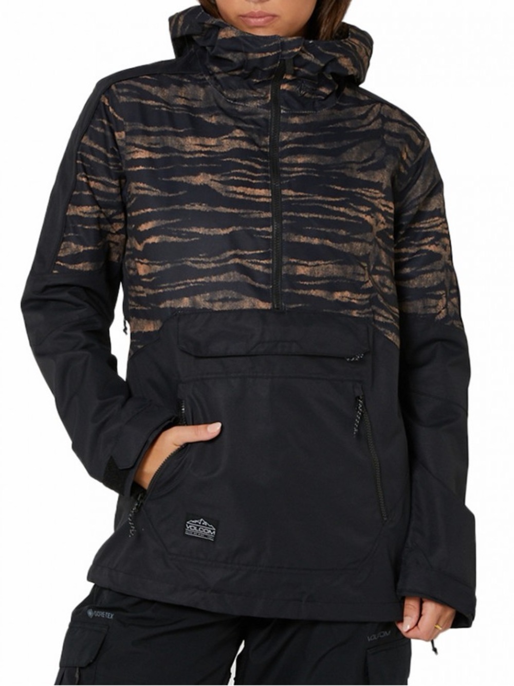 Volcom Women's Mirror Pullover Tiger Print Snowboard Ski